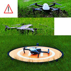 Orange and blue drone landing pad with reflective strips for DJI Mavic Pro and Zoom nighttime use